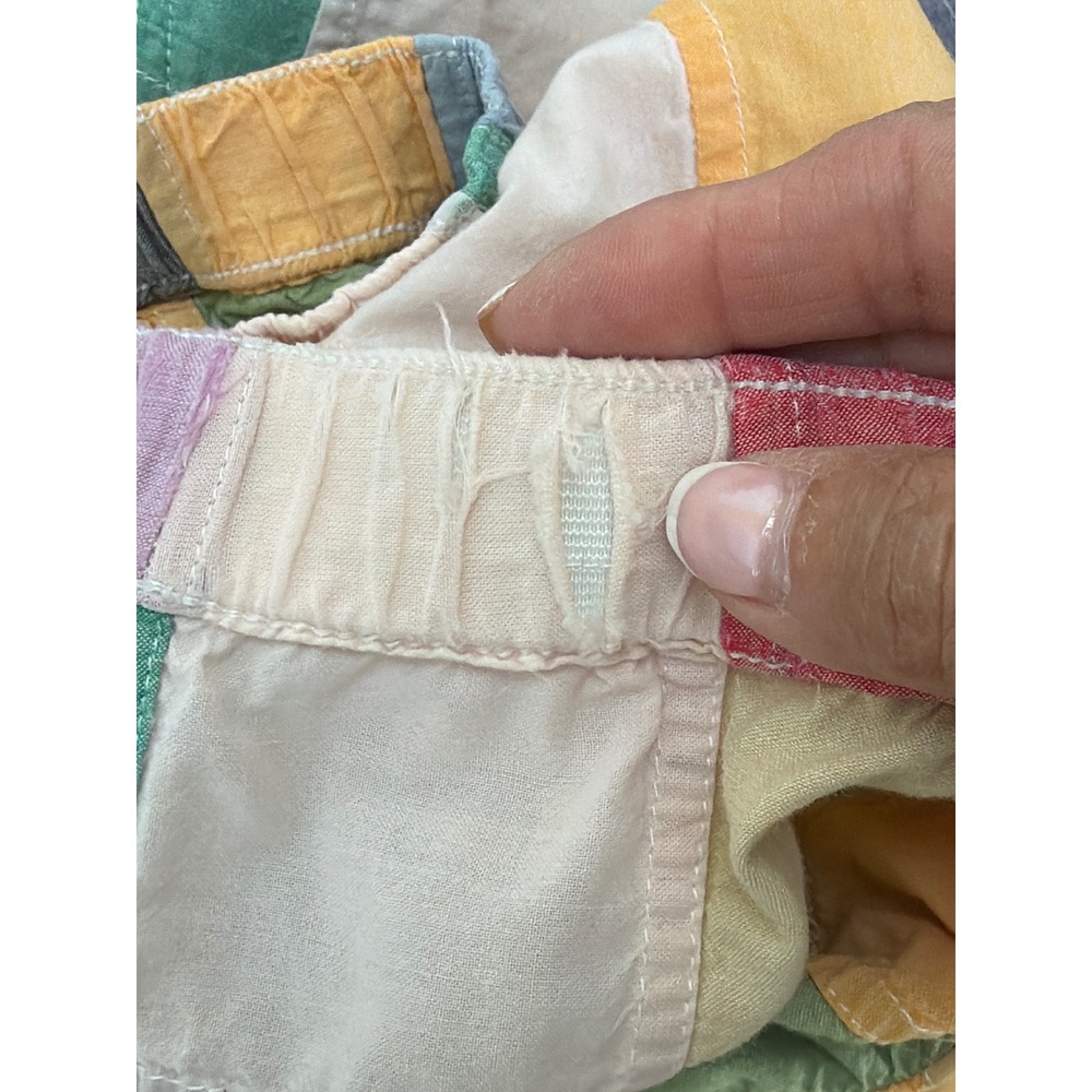 Vtg Orvis Patchwork Pull On Pants Multicolored High Rise XL Checkerboard Pattern - Picture 12 of 12